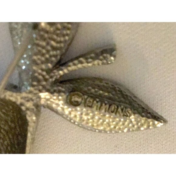 Vintage Signed EMMONS Goldtone Textured PEAR Shape Pin Brooch - Picture 5 of 9